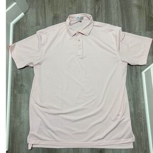 Peter Millar Summer Comfort Pink Stripe‎ Polo Shirt Mens XL Short Sleeve Golf